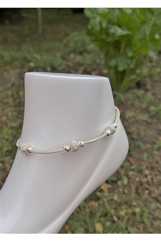 Gümüş Kazaziye Dorika Detaylı Halhal 03 Hal03gu Gümüş