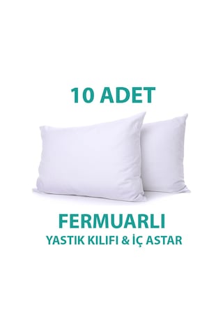 Suvay Pamuklu Fermuarlı İç Astar Yastık Kılıfı Beyaz 50 x 70