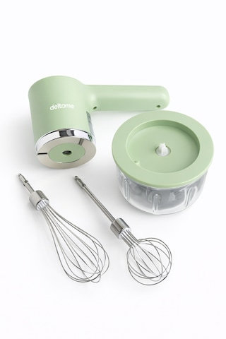 Deltome Pulsemix DLT-3410 2'si Bir Arada Doğrayıcı ve Çırpıcı Şarjlı El Mikseri Yeşil