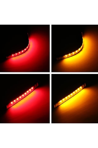 Createtech Sinyal Şeridi, Römork Plaka Motosiklet Led Led Lambası Lambaları, Lambaları Işık Fren Evrensel Esnek Durdurma Dönüş Arka Adet 18 12v 1 Si