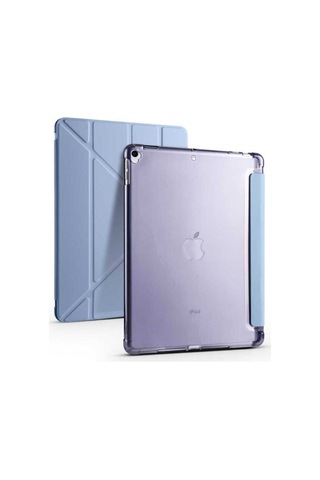 Apple Uyumlu iPad 10.2 2021 9.nesil Kılıf Zore Tri Folding Kalem Bölmeli Standlı Kılıf Kapaklı Kılıf