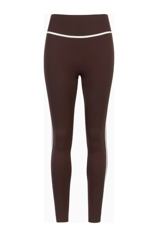 Because Of Alice Base Contrast Trim Leggings Yüksek Bel Şekillendirici Kadın Tayt Kahverengi