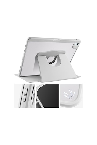 İpad Air Uyumlu 11inç M2 2024 Kılıf Termik Kalem Bölmeli Dönebilen Standlı Kılıf Air 4./5.nesil Uyumlu