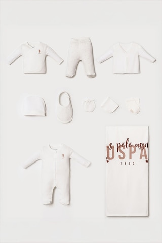 U.s. Polo Assn. Kız Bebek Beyaz Hastane Çıkışı 10 Lu Set 5274-50063 Beyaz