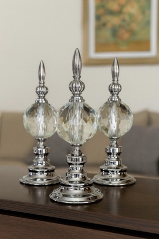 Gümüş Gold Eskitme Antik Prinç Görünümlü Dekoratif Obje 26x9