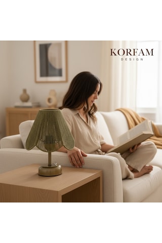 Rosalinda Modeli - Yeşil Çiçek Şeklinde Kablosuz Pilli Masa & Gece Lambası Çok Renkli