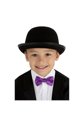 Charlie Chaplin Stil Çocuk Şapkası Siyah Melon Parti Şapkası