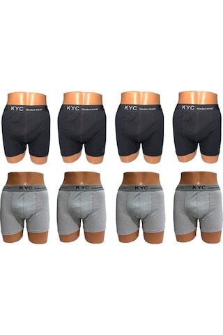 Kyc Shopping 8 Adet Siyah-gri Karışık Renk Pamuklu Likralı Penye Esnek Kumaş Boxer Siyah - Gri Kyc Shopping 8 Adet Siyah-gri Karışık Renk Pamuklu Likralı Penye Esnek Kumaş Boxer Siyah - Gri