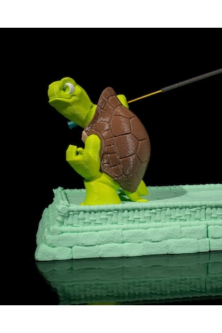 Kaplumbağa Figürlü Dekoratif Tütsülük 29x13x9 Cm - 3d Baskı