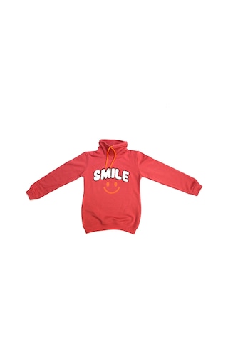 Milenawear By Milena Kız Çocuk Smile Baskı Sweatshırt Nar Çiçeği