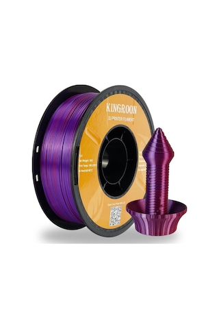 Üç Renkli Silk Pla Filament Kırmızı-altın-mor Canlı Parlak Renk Geçişi 1.75mm 1 Kg