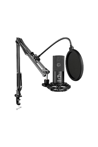 Fıfıne Akış Mikrofonu Pc Kollu, Usb Mikrofon Ps4 Ps5 Mac, Pop Filtre, Shock Mount, Oyun Podcast Stüdyosu İçin
