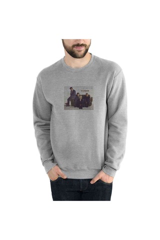 The Cranberries Baskılı Gri Erkek Örme Sweatshirt