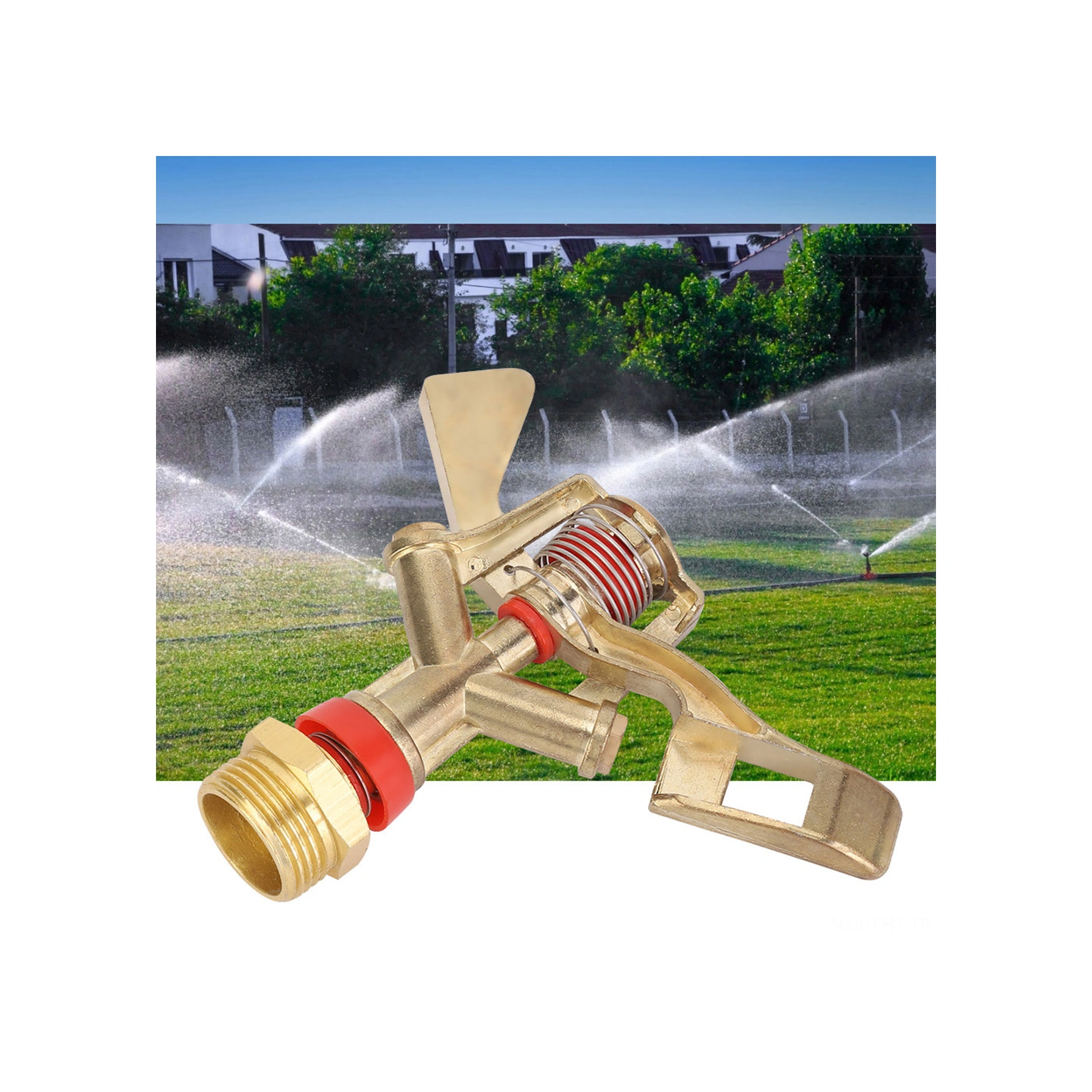Hangfox Zink Allüminyum G3/4" 25mm Dış Dişli Kollu Sulama Sprinklerı - 15-25m Yayılma, 3-5kg Basınç, Çiftçi Bahçe Seracılık İçin 1 Adet