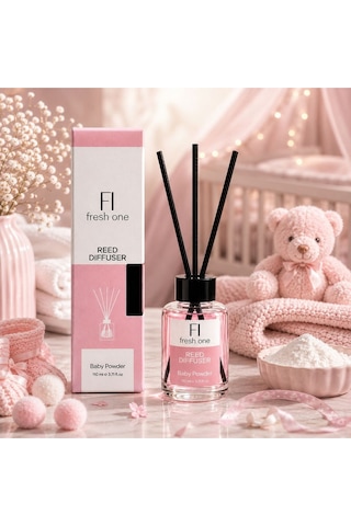 Baby Powder Çubuklu Oda Kokusu 110 Ml Reed Diffuser Kalıcı Ferah Ev Kokusu Bebek Kokusu
