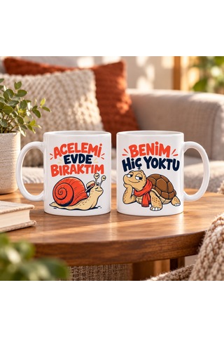 Twin Store Pazar Ritmi 2'li Porselen Kupa Seti - Model 852 Bzstwın