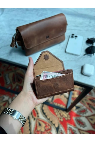 Mia 2190 Hakiki Deri Kadın Akordiyon Cüzdan Taba