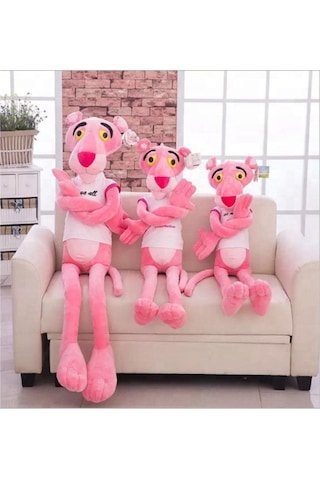 Pembe Panter Peluş 60 Cm Tişörtlü Pelüş Figür Oyuncak Hediyelik