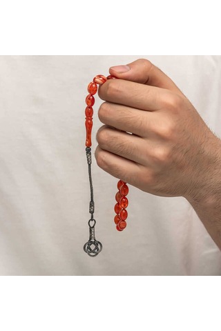Kenpazar Gümüş Kazaz Püsküllü Sıkma Kehribar Tesbih 81133482