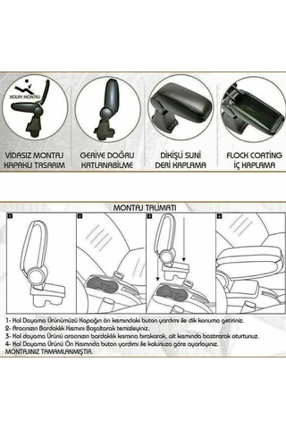 Nissan Micra K13 2010 2011 2012 2013 2014 2015 2016 Uyumlu Araca Özel Kolçak Kol Dayama Orta Konsol