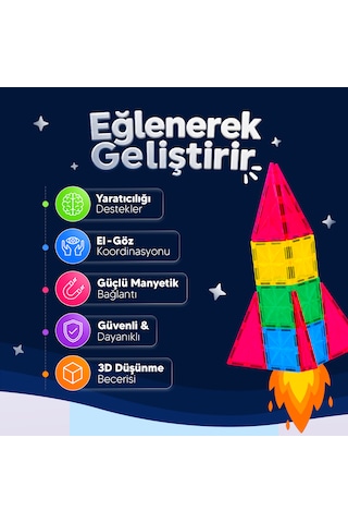 Huggy Manyetik Puzzle 104 Parça Yapı Blokları + 2 Araba