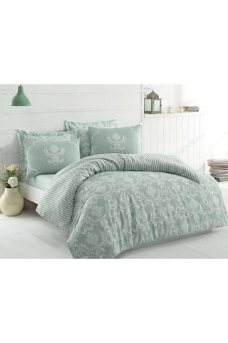 Enlora Home Kolay Ütülenir Pure Çift Kişilik Nevresim Takımı Su Yeşili Yeşil