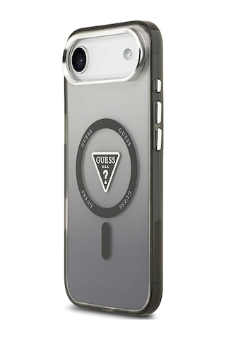Apple Uyumlu iPhone 17 Air Kılıf Guess Lisanslı M-safeli Iml Baskılı Üçgen Logolu Metal Kamera Çerçeveli Siyah Siyah