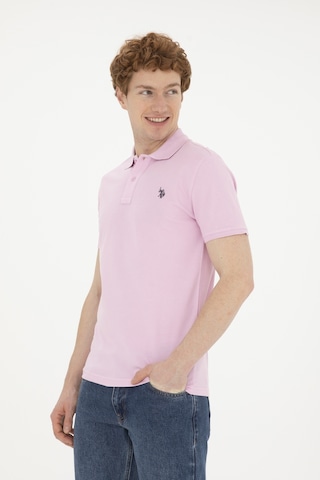 U.S. Polo Assn. Erkek Slim Fit Polo Yaka Pembe Basic Tişört 50279573-VR041