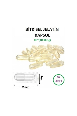 Flore Shop Boş Kapsülü Bitkisel Jelatin 00" 50 Adet 1000 Mg