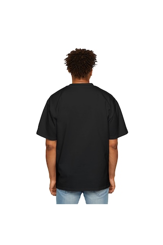 Yılmazer %100 Pamuk Oversize Bisiklet Yaka %100 Pamuk Oversize Geniş Kalıp Bisiklet Yaka Erkek T-Shirt Ot2026-1 Siyah