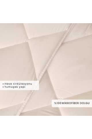 %100 Microfiber Tek Kişilik Yorgan, Beyaz, 155 X 215 Çok Renkli