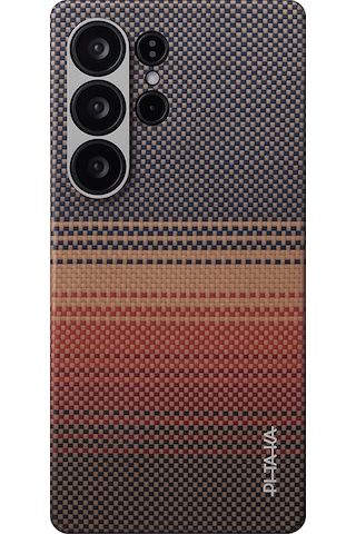 Galaxy S25 Ultra Kılıf M-safe Uyumlu Aramid Fiber Pitaka Tactile Woven Serisi Kapak Kahverengi