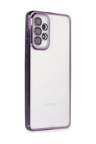 Samsung Galaxy A53 5g Uyumlu Kılıf Lensli Silikon - Mor Çok Renkli