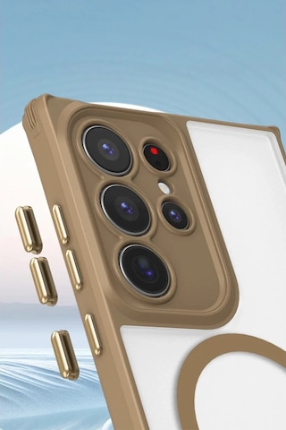 Samsung Galaxy Uyumlu, S23 Ultra Kılıf Enka Magsafe Silikon Kılıf - Siyah