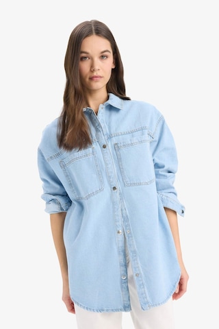 DeFacto Cepli Çıtçıtlı Gömek Jean Ceket E0952AX25SPNM39 Mavi