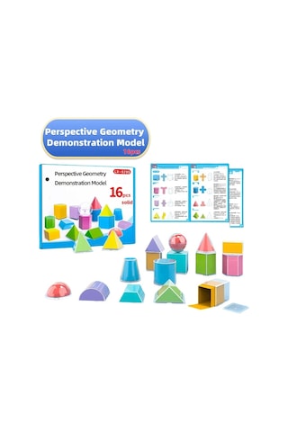 Willowhaven 16 Parça Geometrik Şekil Modeli 3d 2d Analiz Eğitim Seti