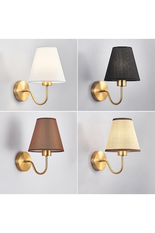 Moveevo Yatak Odası Duvar Lambası, Akustik Ve Işık Kontrollü Led, Klasik Amerikan Stili, Konforlu Ve Pratik Kullanım, Bakır Tonu Ve Beyaz Abajur Beyaz