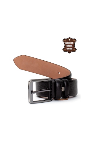Pierre Cardin Pc404 Erkek 4 Cm Hakiki Deri Kemer Siyah-siyah Siyah