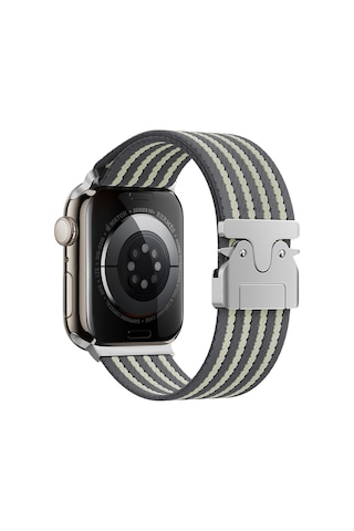 Watch 10 46mm Mkst Krd-133 Naylon Kumaş Hasır Örgülü Kordon - Gri