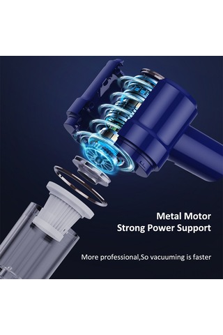 Maiyame 4000pa Güçlü Emişli 3 Ü 1 Arada Mini Elektrikli Süpürge, Led Aydınlatmalı Ve Taşınabilir 2 Nozul + 2 Fırça + Yer Fırçası + Usb Kablo