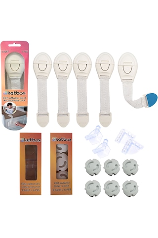 Çocuk Bebek Güvenlik Emniyet Seti. 5 Çekmece Dolap Kilidi. 4 Köşe Çok Renkli