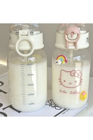 Ruicoo 0.5l Termo Mug, 12 Saat Sıcak/soğuk Tutan, Pembe Karakter Desenli Pembe