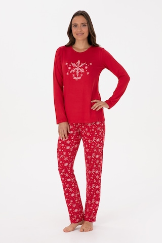 U.S. Polo Assn. Kadın Kırmızı Yılbaşı Temalı Pijama Takımı 50318862-VR030