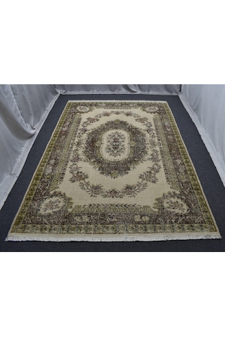 Zehra Abla Halı Vintage 6m2 El Dokuma Aubusson Model Eskitme Lüks Yün Salon Halısı 5867 Renkli