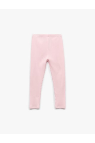 Koton Pamuklu Beli Lastikli Ribanalı Basic Pembe Kız Bebek Tayt 6wmg40016ak Pembe