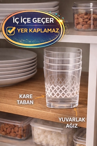 10 Lu Kare Desenli Plastik Viski Bardağı I Sert Şeffaf Kokteyl Meşrubat Bardak Parti 220 Cc