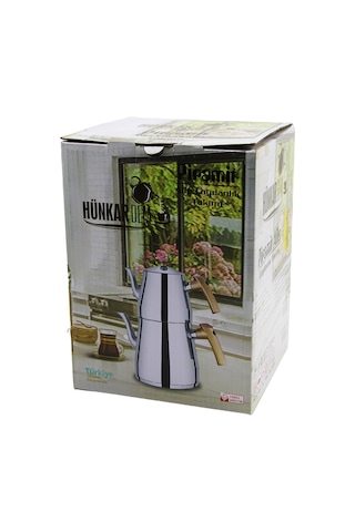 Buradabulabilirsin Aile Boy Çelik Çaydanlık Seti 1.5l + 2.75l - Kendinden Süzgeçli Bbz