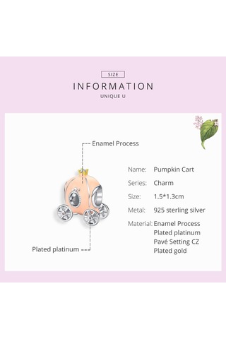 Wostu 925 Ayar Gümüş Pembe Kabak Sepeti Boncuk Zirkon Charms Fit Orijinal Bilezik Kolye Pembe Altın