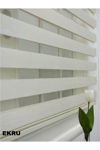 Asyhome Bambu Beyaz-Ekru-Krem-Gri Zebra Stor Perde