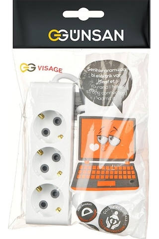 Üçlü Çocuk Korumalı Topraklı Grup Priz 3 Metre 3 M